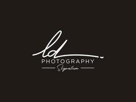 Letter LD Signature Logo Template Vector