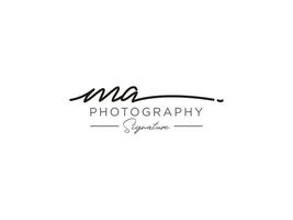 Letter MA Signature Logo Template Vector