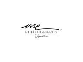 Letter ME Signature Logo Template Vector