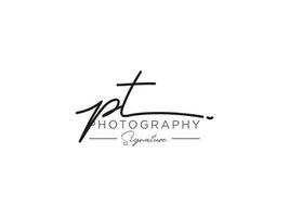 Letter PT Signature Logo Template Vector