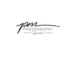 Letter PM Signature Logo Template Vector