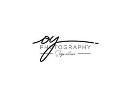 Letter OY Signature Logo Template Vector