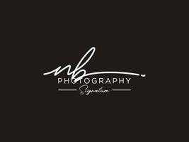 Letter NB Signature Logo Template Vector