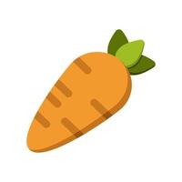 Carrot icon. Colorful cartoon carrot icon. Carrot vector isolated. Orange carrot with green tops. Vegetable in the flat style. Carrot logo. Vector illustration