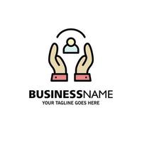 Care Caring Human People Protection Business Logo Template Flat Color vector