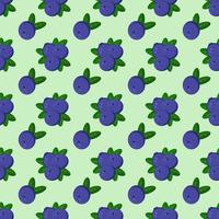 Seamless vector pattern of blueberries on a light background.For printing, wrapping paper,packaging, magazines, books, postcards, menu covers, web pages, fabrics,textiles,fruit stores. Stylish design.