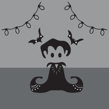 Different ghost design made with black and white elements on it vector