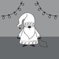 Simple Christmas character design made with black and white elements vector