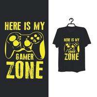 Typography gaming t shirt design. vector