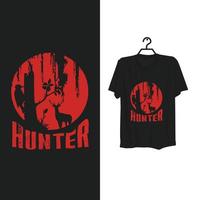 diseño de plantilla de camiseta de cazador. vector