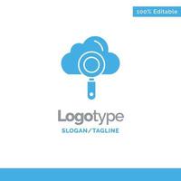 Cloud Computing Search Find Blue Business Logo Template vector