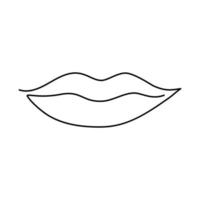 Women's lips in the style of line art. vector illustration