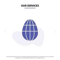 Our Services Egg Easter Holiday  Solid Glyph Icon Web card Template vector