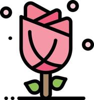 Flora Floral Flower Nature Rose  Flat Color Icon Vector icon banner Template