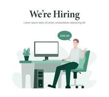 We are hiring. Staffing and recruiting business concept vector