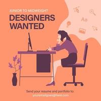 Designers wanted. Staffing and recruiting business concept vector