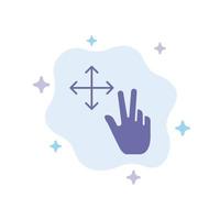 Finger Gesture Hold Blue Icon on Abstract Cloud Background vector