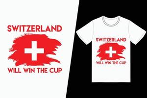 Switzerland will win the cup Fifa Soccer design. Fifa Soccer t-shirt design vector. For t-shirt print and other uses. vector