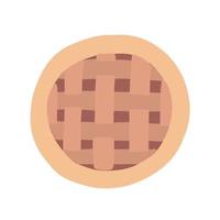 Vector pie top view isolated. Flat style pie vector illustration