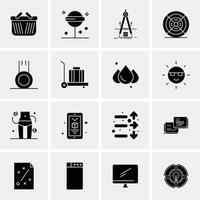 16 iconos universales de negocios vector ilustración de icono creativo para usar en proyectos relacionados con la web y dispositivos móviles