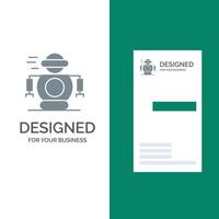 Human Technology Robotic Robot Grey Logo Design and Business Card Template vector