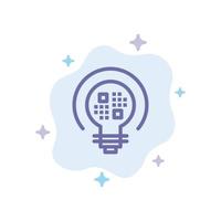 Data Insight Light Bulb Blue Icon on Abstract Cloud Background vector