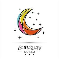 diseño de fondo de ramadán kareem. fondo para tarjeta de felicitación con luna y caligrafía vector