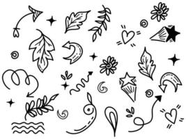 hand drawn set of abstract doodle elements. use for concept design. isolated on white background. vector illustration