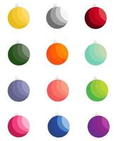 Set of colorful Christmas balls. Vector illustration gradient colorful sphere,ball.