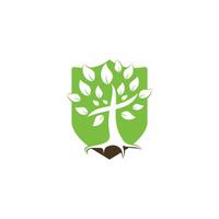 Tree religious cross symbol icon vector design.