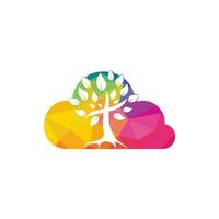 Tree Church Cloud Vector Logo Design.