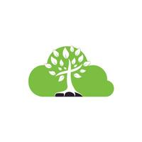 Tree Church Cloud Vector Logo Design.
