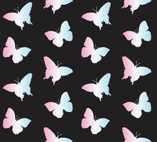 Vector seamless pattern of butterfly silhouette