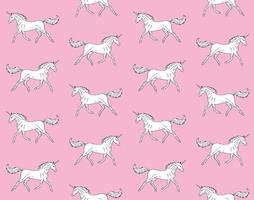 Vector seamless pattern of hand drawn unicorn