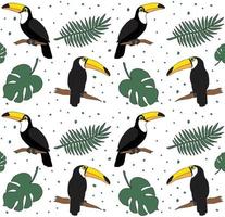 Vector seamless pattern of toucan