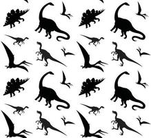Vector seamless pattern of dinosaur silhouette