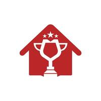 diseño del logotipo de la casa de la copa de premio. diseño de icono de trofeo. plantilla de logotipo de premio vector