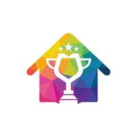 diseño del logotipo de la casa de la copa de premio. diseño de icono de trofeo. plantilla de logotipo de premio vector