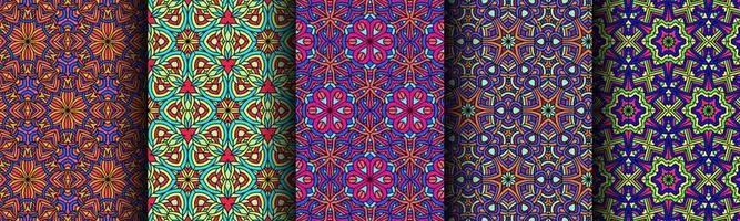 colorful modern ethnic pattern collection bundle vector