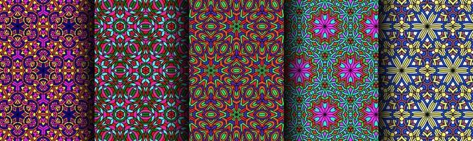 colorful modern ethnic pattern collection bundle vector