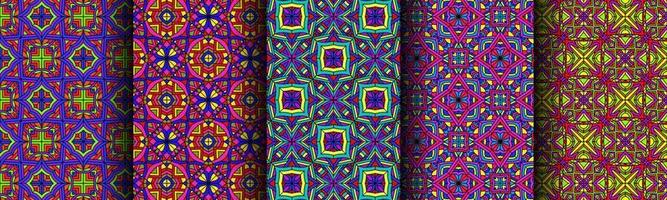 colorful modern ethnic pattern collection bundle vector