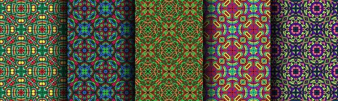 colorful modern ethnic pattern collection bundle vector