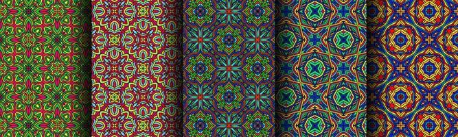 colorful modern ethnic pattern collection bundle vector