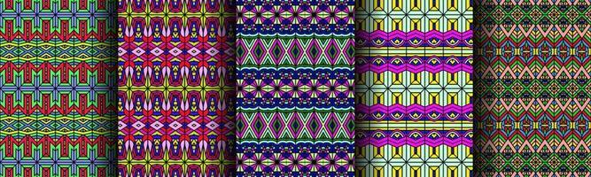 colorful modern ethnic pattern collection bundle vector