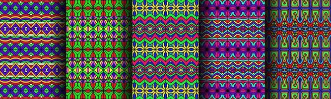 colorful modern ethnic pattern collection bundle vector