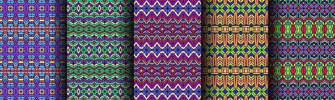 colorful modern ethnic pattern collection bundle vector