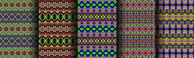 colorful modern ethnic pattern collection bundle vector