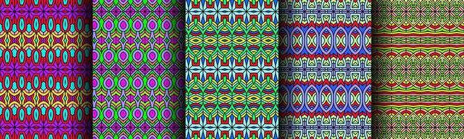 colorful modern ethnic pattern collection bundle vector