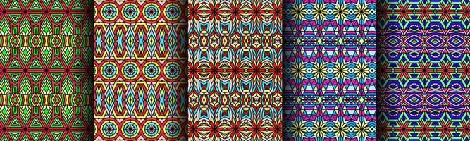 colorful modern ethnic pattern collection bundle vector