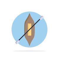 Boat Canoe Kayak Ship Abstract Circle Background Flat color Icon vector